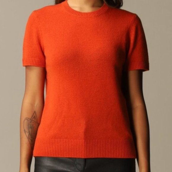 Theory Tops - Theory short sleeve linen orange blouse